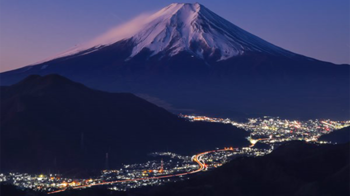 都留市から見える富士山
